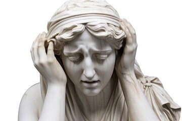 Obraz premium Greek sculpture female crying person statue human.