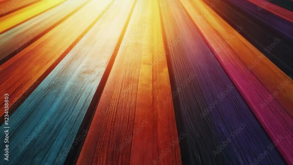 Poster dynamic colorful light rays creating abstract radiant sunrise effect with vibrant symmetry