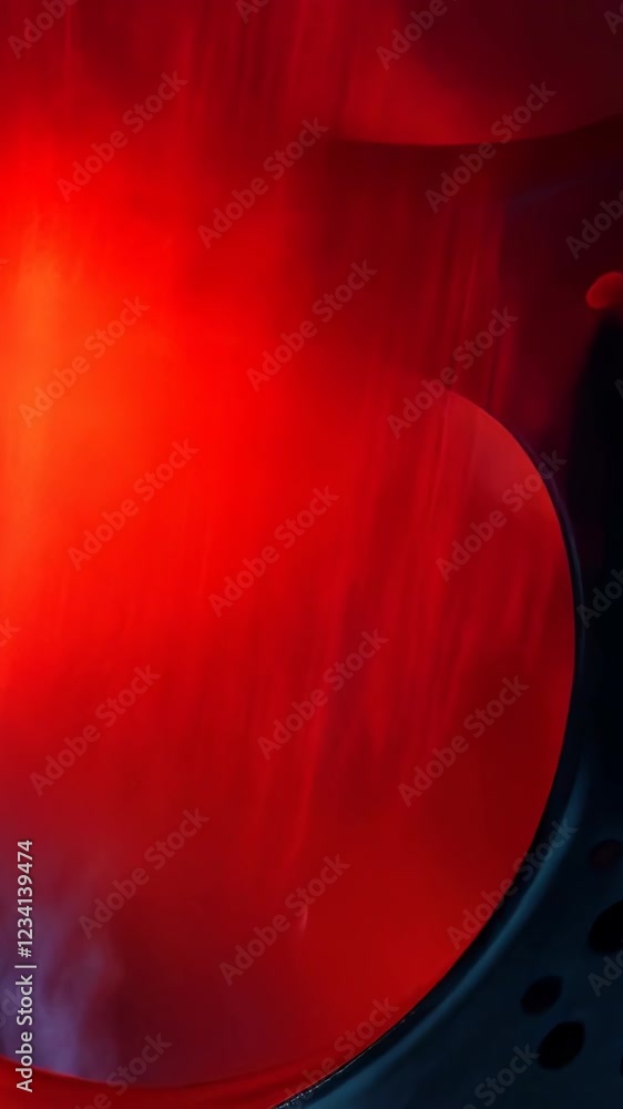 Poster dynamic red and blue abstract shapes with light and shadow interplay