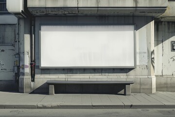 Billboard mockup electronics furniture outdoors.