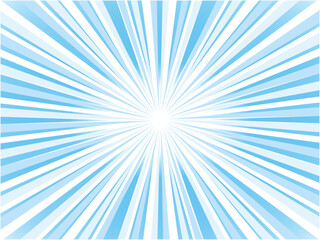 激しく放射するポップな集中線背景素材_水色