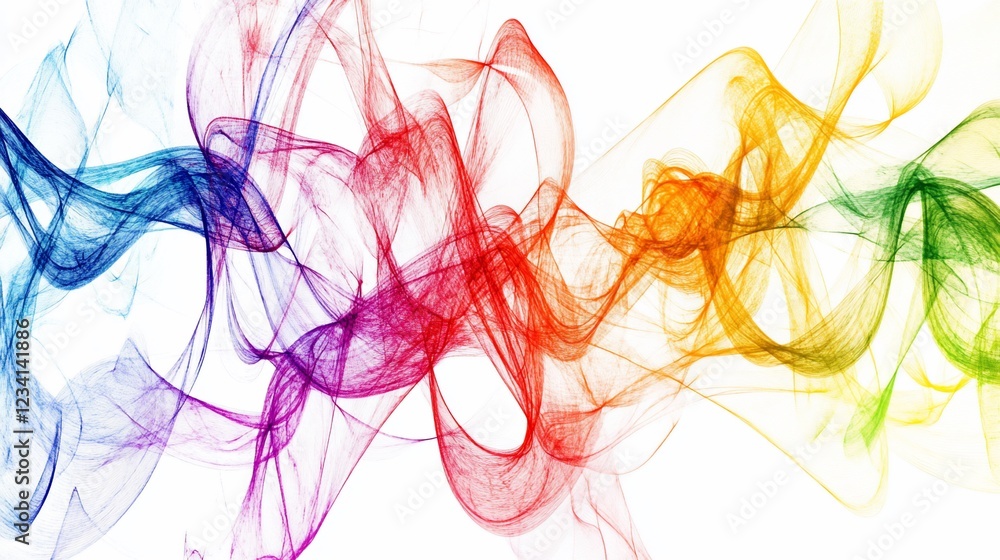 Aufkleber abstract flowing wave pattern background with vibrant colors on a white backdrop