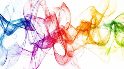 Abstract flowing wave pattern background with vibrant colors on a white backdrop