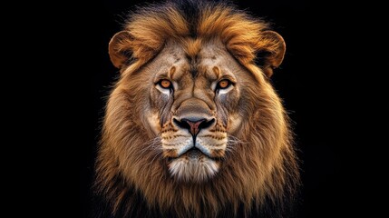 Fototapeta premium Majestic Lion Portrait with Vibrant Neon Lighting