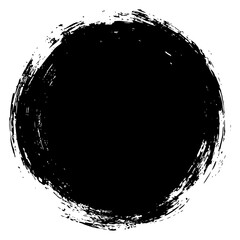 Grunge and Distressed Circle in Black and White Vector