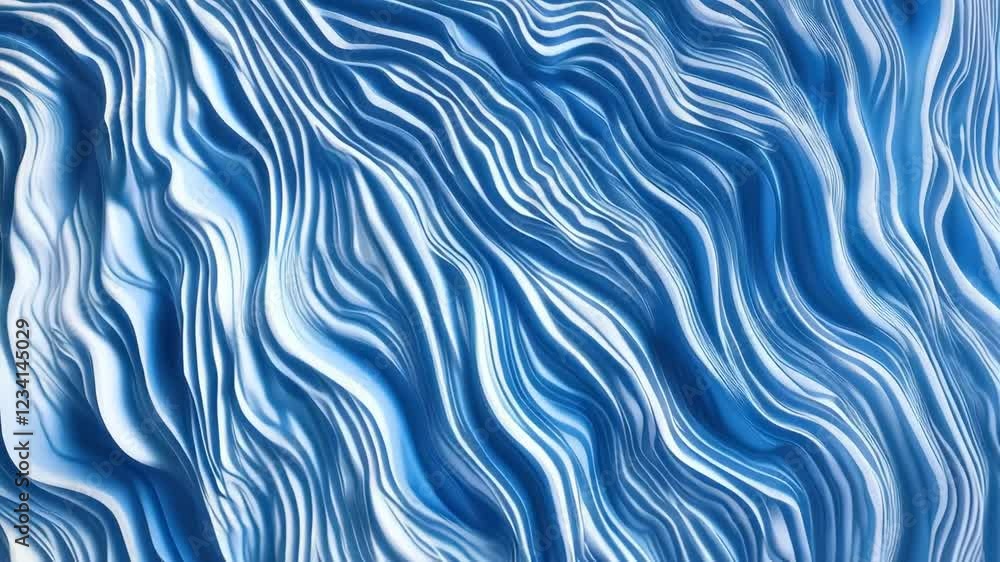 Poster dynamic blue waves flowing in mesmerizing abstract motion design