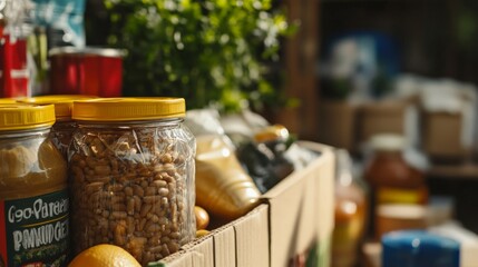 A close-up of a food donation poster with a call to action