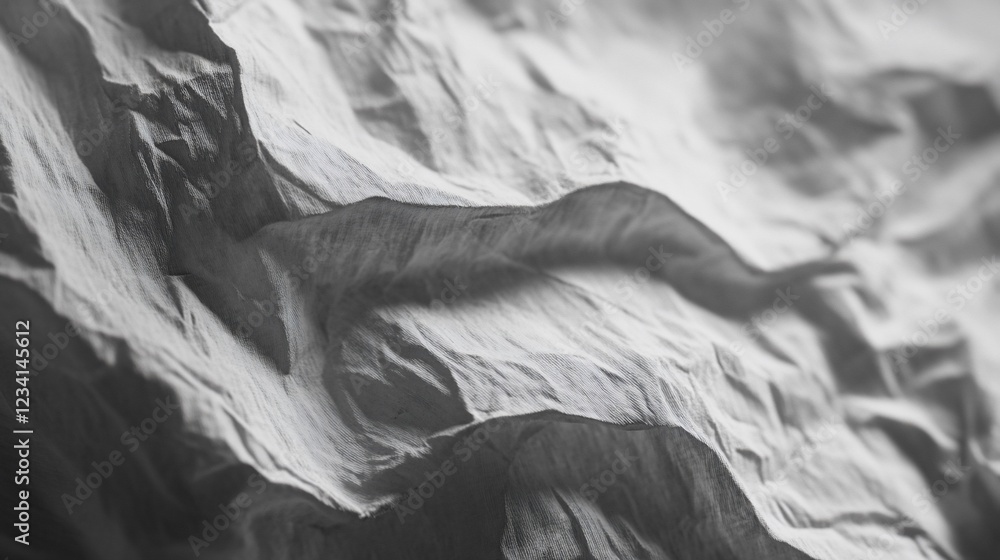 Poster abstract close-up of wrinkled fabric with soft shadows and subtle textures