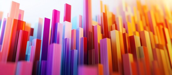 Fototapeta premium Abstract colorful bars digital cityscape background, website design