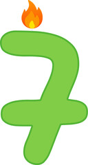 Happy Birthday candle number set line.