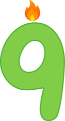 Happy Birthday candle number set line.