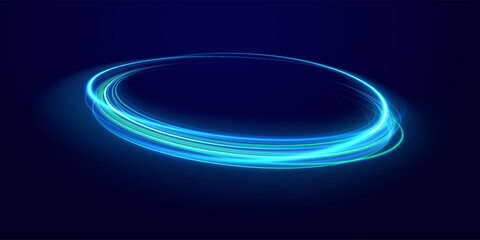 shiny sparks of spiral wave. Png shine round frame with light circles light effect. Semicircular wave, light trail curve swirl, incandescent optical fiber vector, png, effect, wave,neon,line.