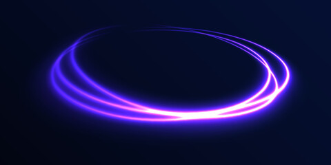 shiny sparks of spiral wave. Png shine round frame with light circles light effect. Semicircular wave, light trail curve swirl, incandescent optical fiber vector, png, effect, wave,neon,line.
