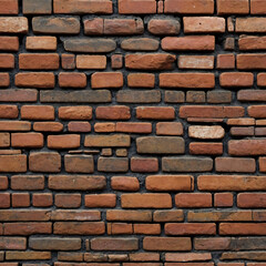 Obraz premium High Resolution Image of Red Brick Wall Texture Showing Rustic and Weathered Building Material Surface