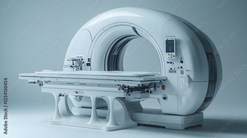 Poster modern orthopedic casting machine isolated on a minimalist background designed for creating casts to