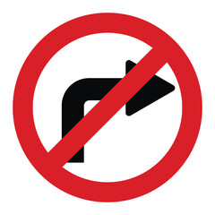 No right turn signage vector illustration 02