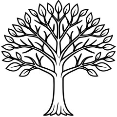 Fototapeta premium Simple Tree of Life Line Drawing in Vector