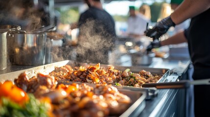A close-up of a food safety poster at a festival kitchen