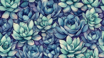 Watercolor-style cactus doodles arranged in a seamless repeating pattern.