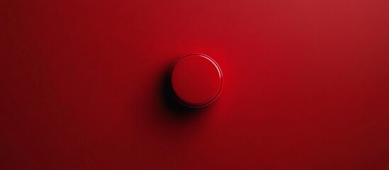 Red button on red background, minimalist design, website banner