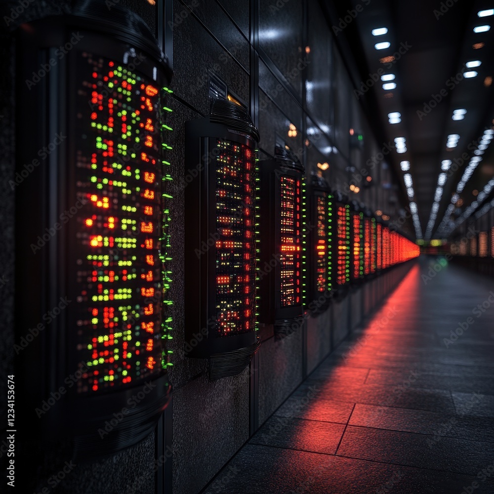Poster vibrant data display in modern technology environment
