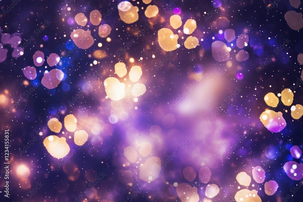 Canvas Prints dog paw pattern bokeh effect background backgrounds astronomy outdoors.
