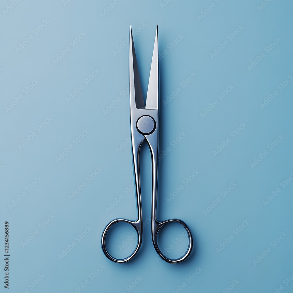 Poster pair of medical scissors isolated on a clean minimalist background blades gleaming under soft light 
