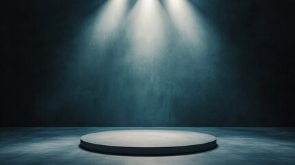 Minimalist stage background with soft gradient lighting creating a sleek and modern atmospheric design
