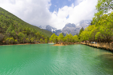 Lanyuegu National Park or Blue Moon Valley, these are four lakes and amazing waterfalls with...