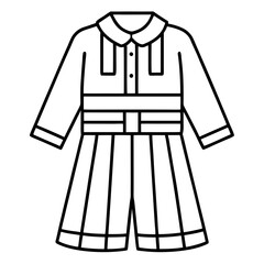 Stylish Layered Outfits Vector Line Art