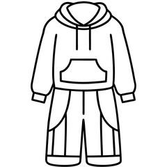 Stylish Layered Outfits Vector Line Art
