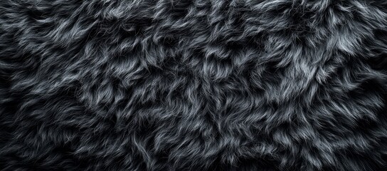 Fototapeta premium Dark gray fur texture background. Design, website, app
