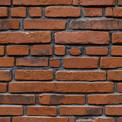 Obraz premium Detailed Red Brick Wall Texture Showing Rustic and Weathered Finish for Construction and Renovation
