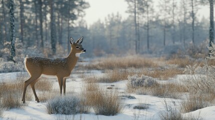 Obraz premium Deer in Snow