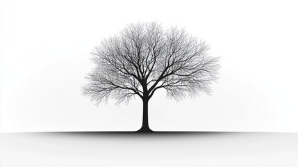 Bare tree winter landscape, minimalist design, nature background, website banner