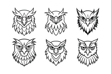 Harpy Eagle (Harpia harpyja) animal design, labeled line art vector art illustration.