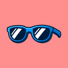 simple sun glasses cartoon colored isolated drawing line style sketch classic vintage design illustration