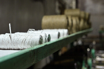 hemp rope twine production flax cotton factory vintage twine cord spool thread
