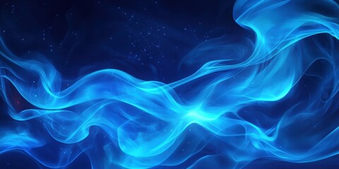 Fototapeta premium Abstract Blue Energy Waves Flowing Through Space
