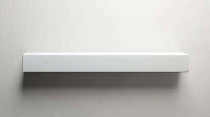 White shelf, empty, wall-mounted, minimalist background, product display