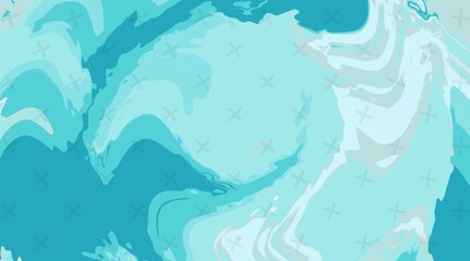 Abstract Aqua Swirl with Crosshatch Pattern
