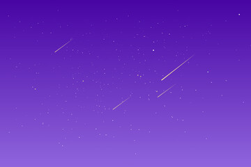 starry night sky with meteor shower