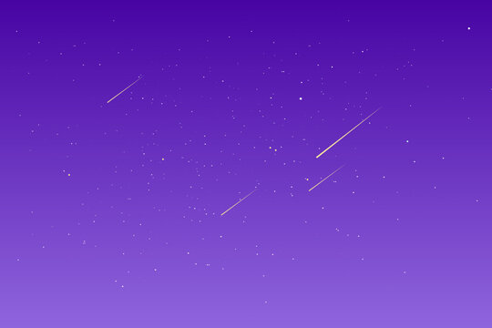 starry night sky with meteor shower