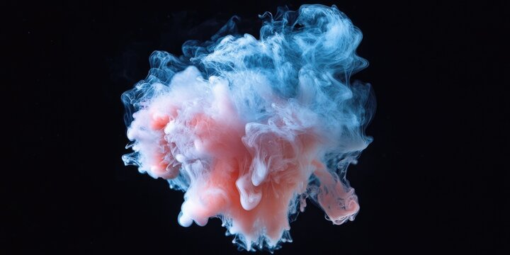 Cloud Smoke Close Up Black Background
