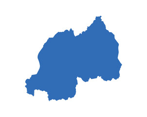 Rwanda Map vector icon. Minimalistic Colorful Map of Rwanda.