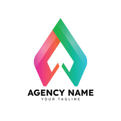 A abstract gradient letter logo