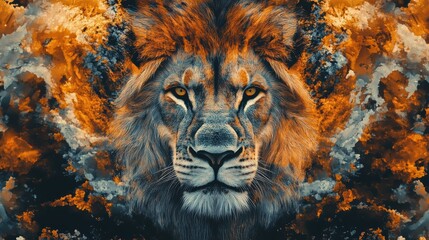 Naklejka premium Regal Lions Mesmerizing Gaze