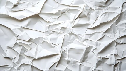 Fototapeta premium Crumpled White Paper Texture Background