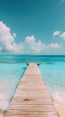 Obraz premium Aesthetic jetty waterfront furniture outdoors.