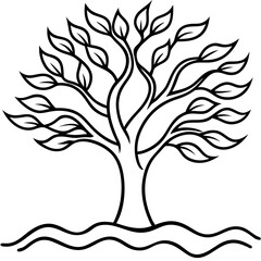 Waveleaf Water Tree Vector